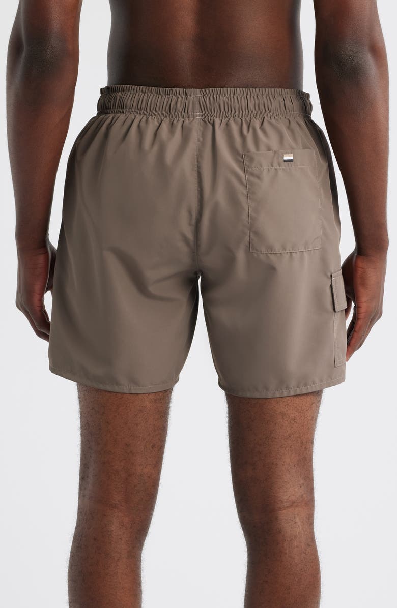 BOSS Dive Swim Trunks, Alternate, color, Medium Brown