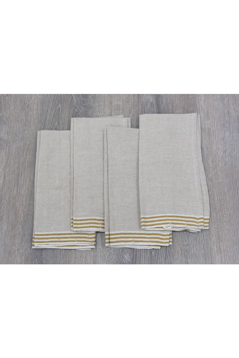 Alsace Napkins - Set of 4, Alternate, color, Natural, Mustard 20" x 20"