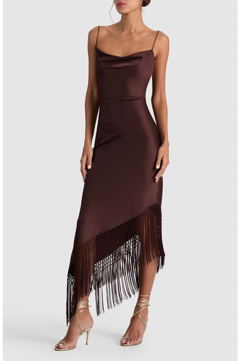 Harmony Drapey Slipdress, Alternate, color, DARK CHOCOLATE