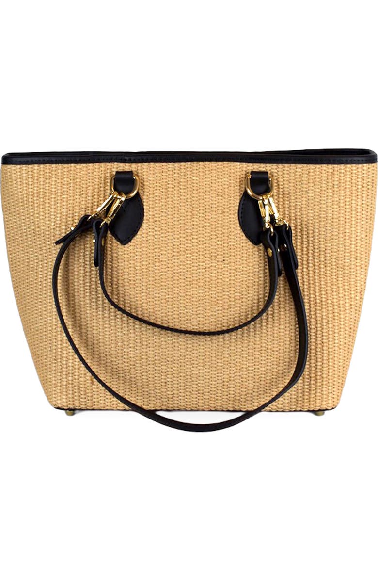 Persaman New York Naomi Raffia & Leather Tote, Main, color, Blue