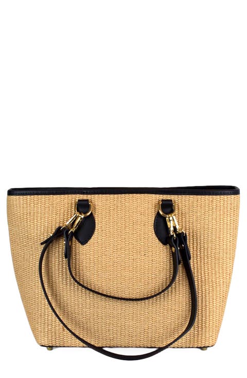 Naomi Raffia & Leather Tote