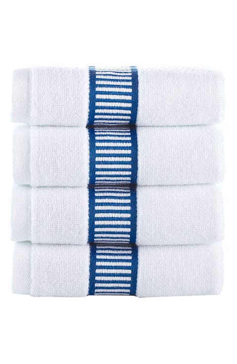 Fancy Border 4-Pack Turkish Cotton Washcloths