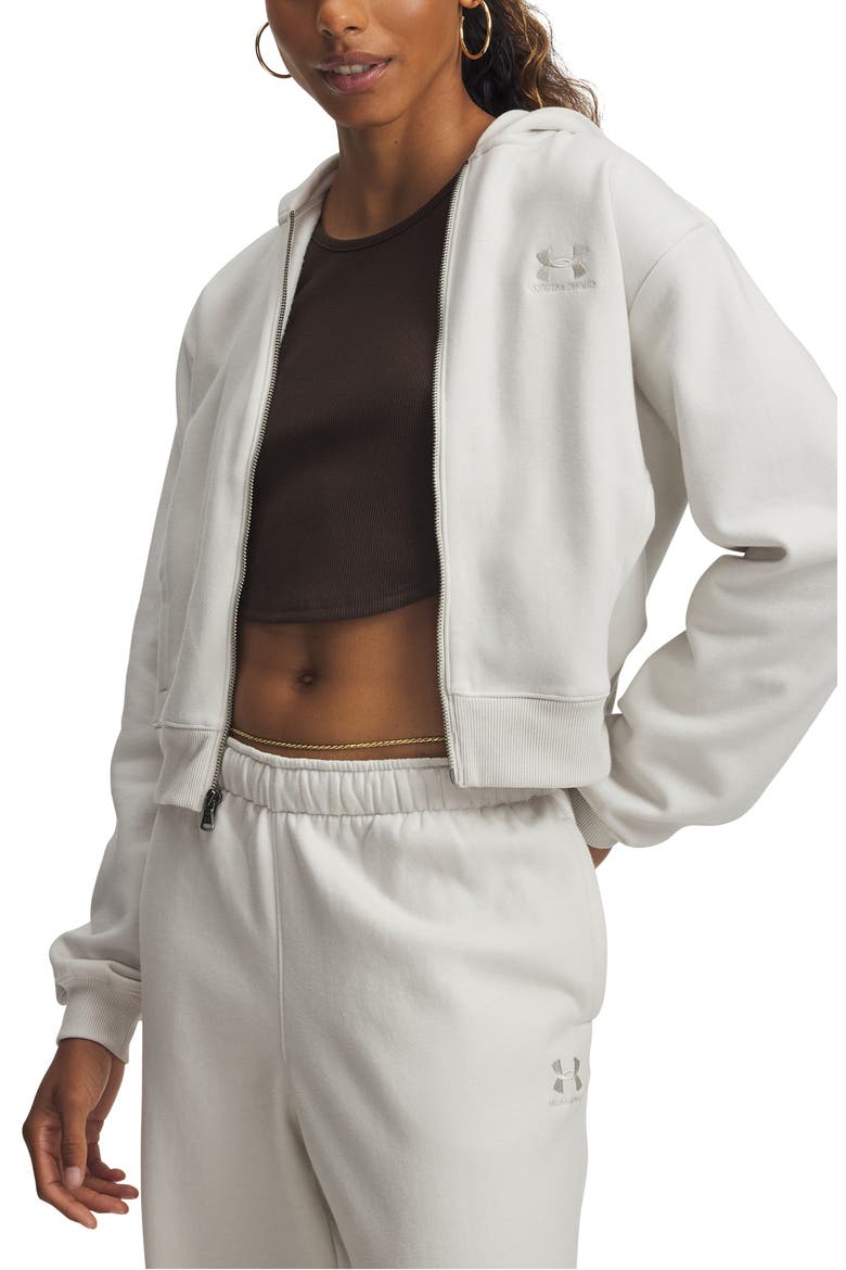 Icon Vida Cotton Blend Fleece Zip Hoodie, Main, color, SUMMIT WHITE / / SUMMIT WHITE