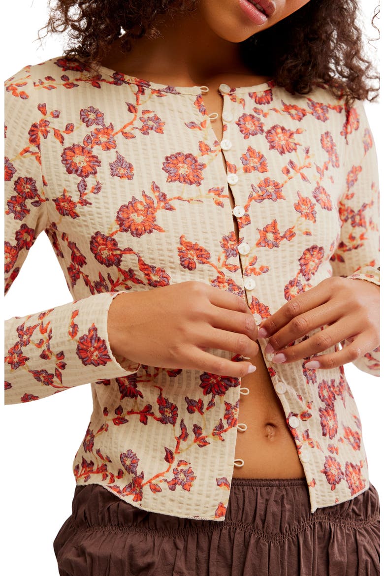 Tilly Cotton Seersucker Cardigan, Alternate, color, TEA COMBO