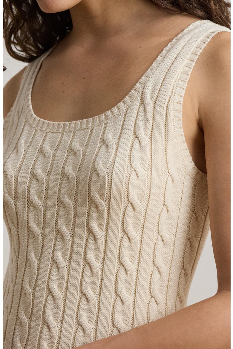 Cable Knit Sweater Tank, Alternate, color, WINTER CREAM