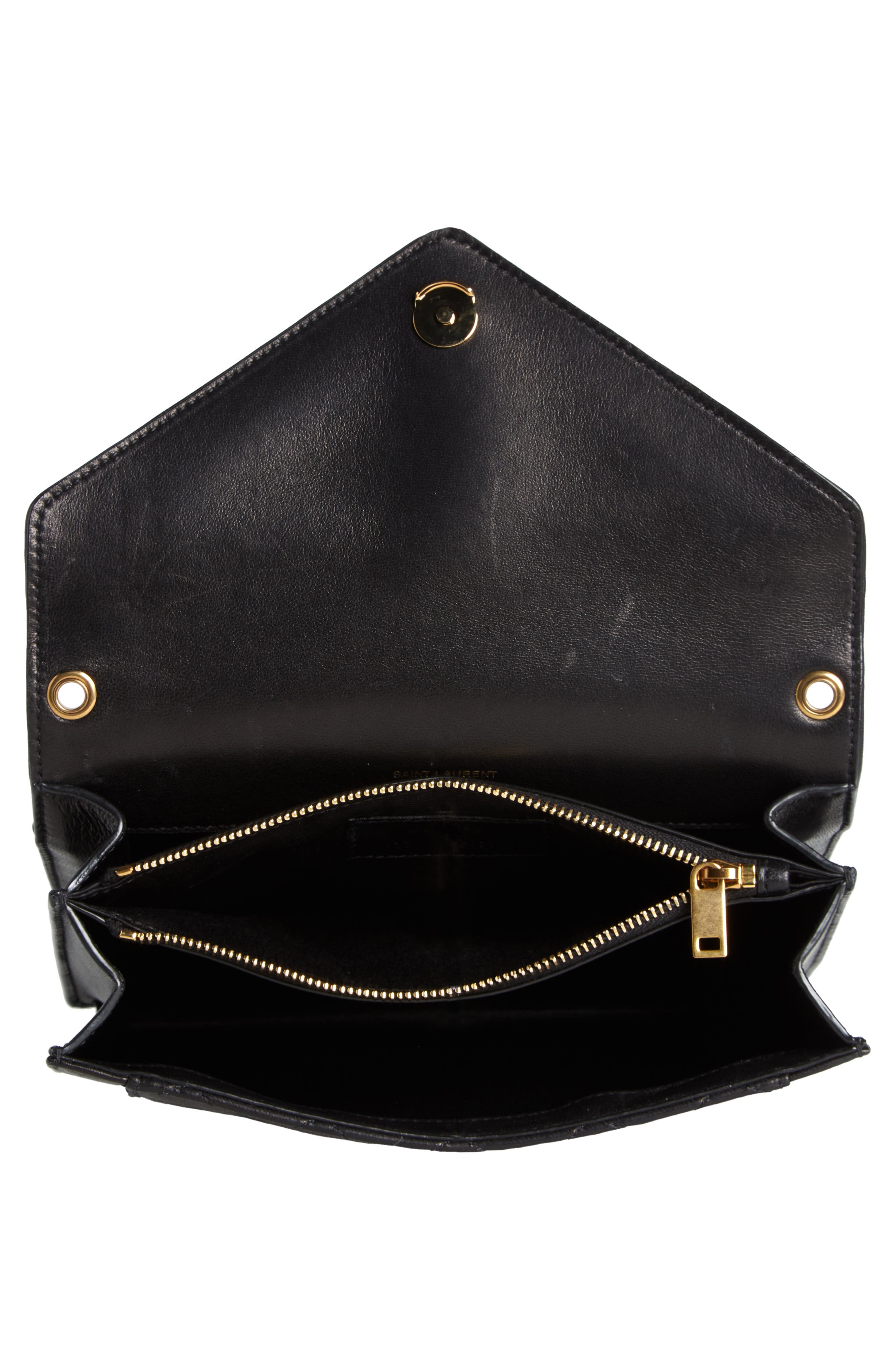 Saint Laurent Gaby Quilted Leather Shoulder Bag, Alternate, color, 