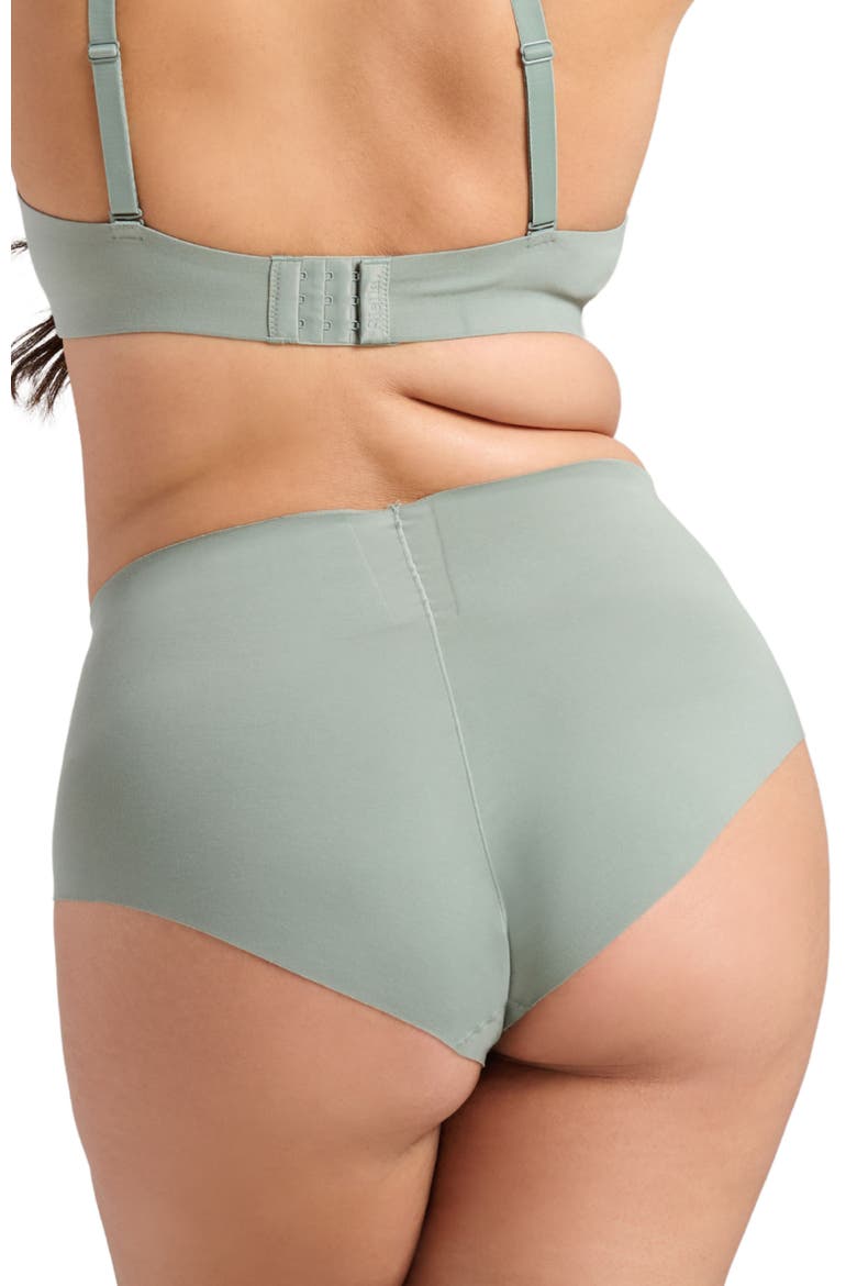 Organic Cotton No-Show Shaping Brief, Alternate, color, Sage