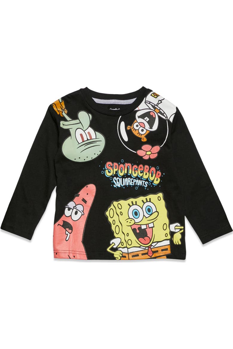 2-Pack Long Sleeve T-Shirts, Alternate, color, SpongeBob Yellow Black