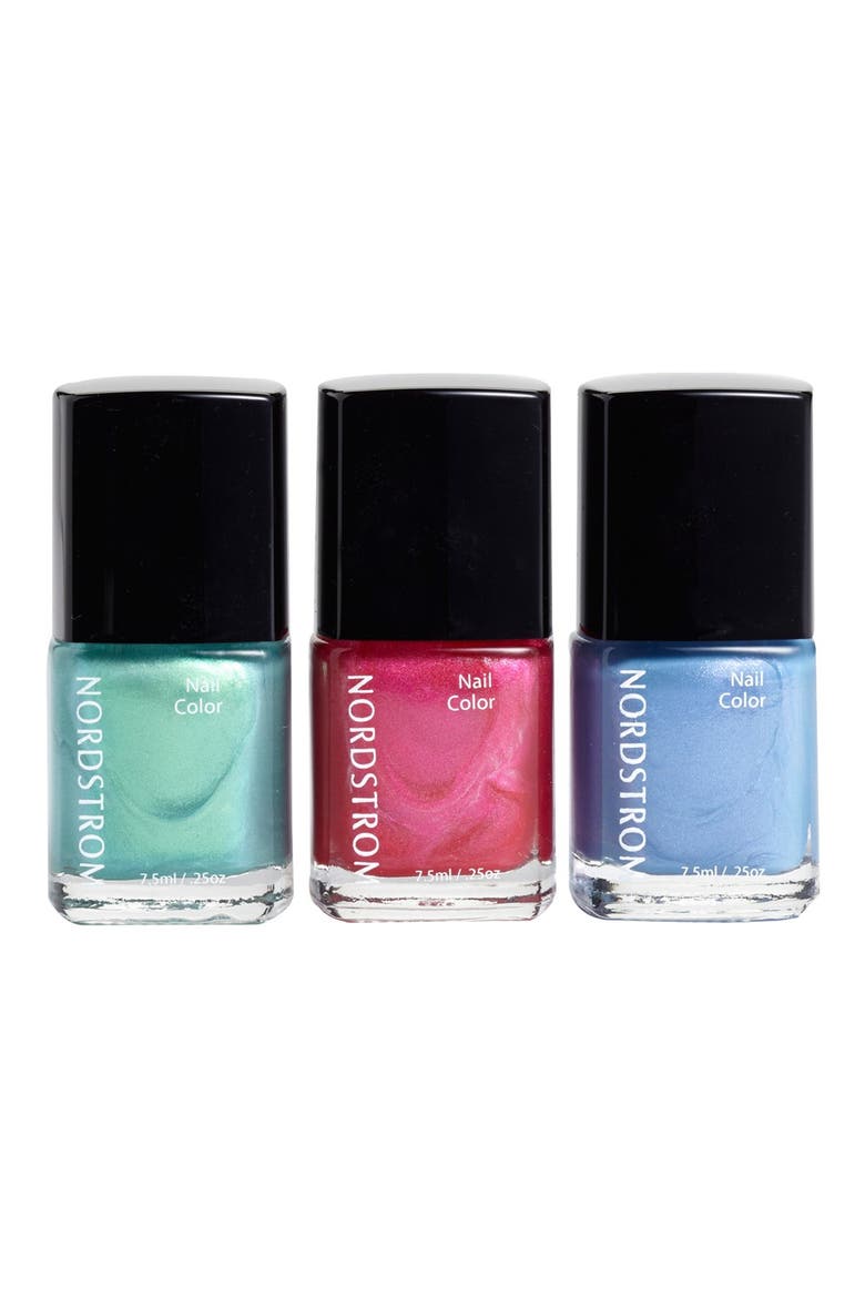'Metallic' Nail Color Trio, Main, color, METALLIC MULTI