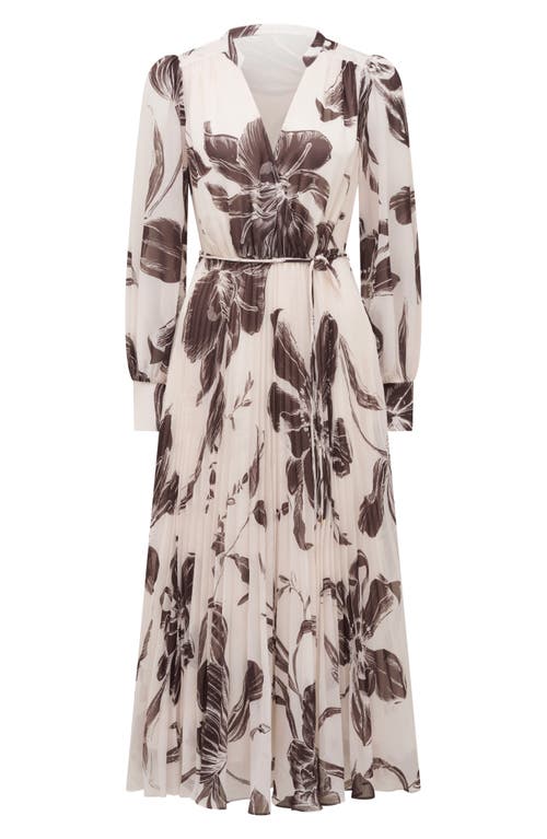 Ever New Saskia Long Sleeve Faux Wrap Dress In Multi