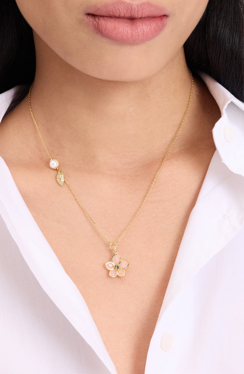 Kate Spade New York pastel petal pendant necklace, Alternate, color, 