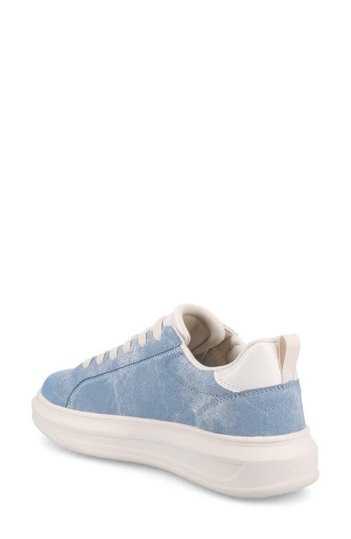 Journee Collection Women's Meeya Platform Lace Up Sneakers In Denim