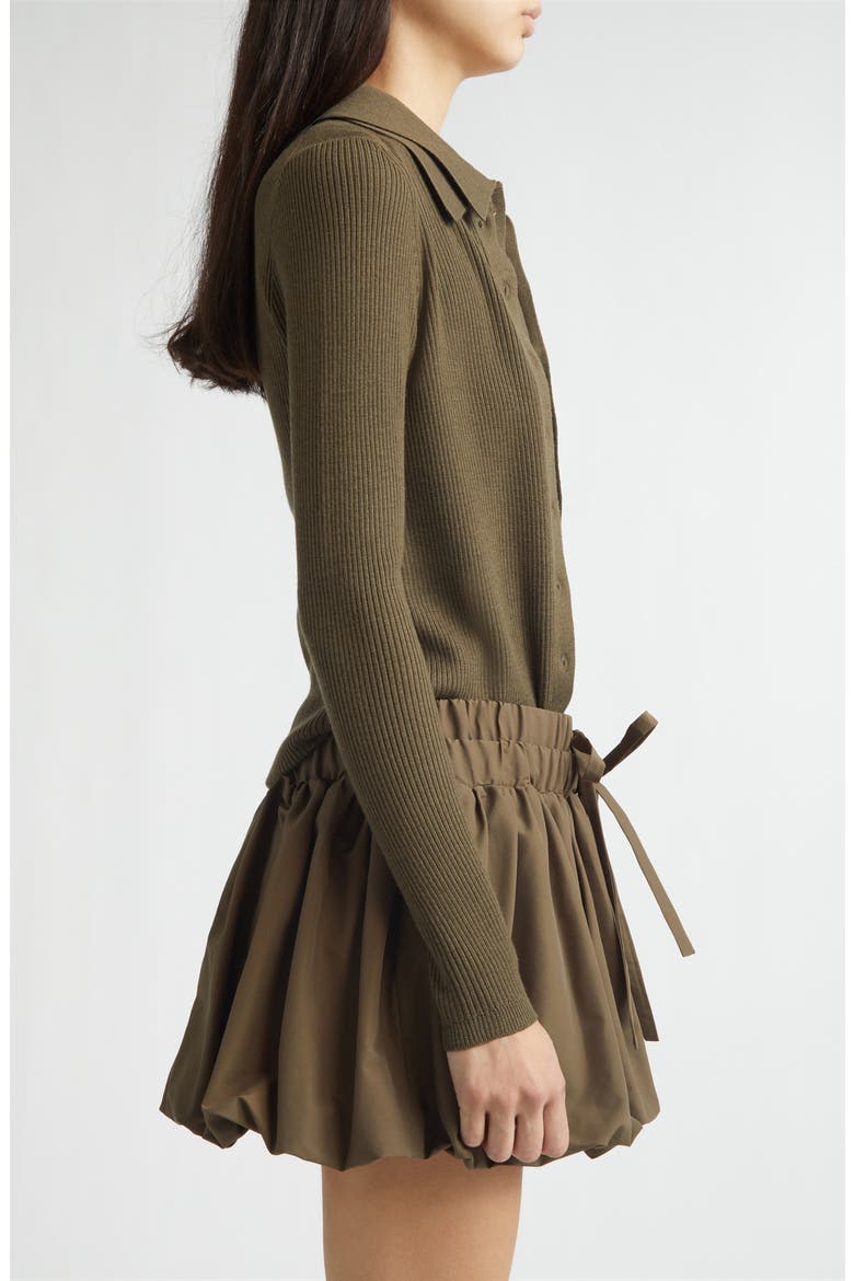 Fold-Up Slim Merino Wool Rib Cardigan, Alternate, color, TEAK