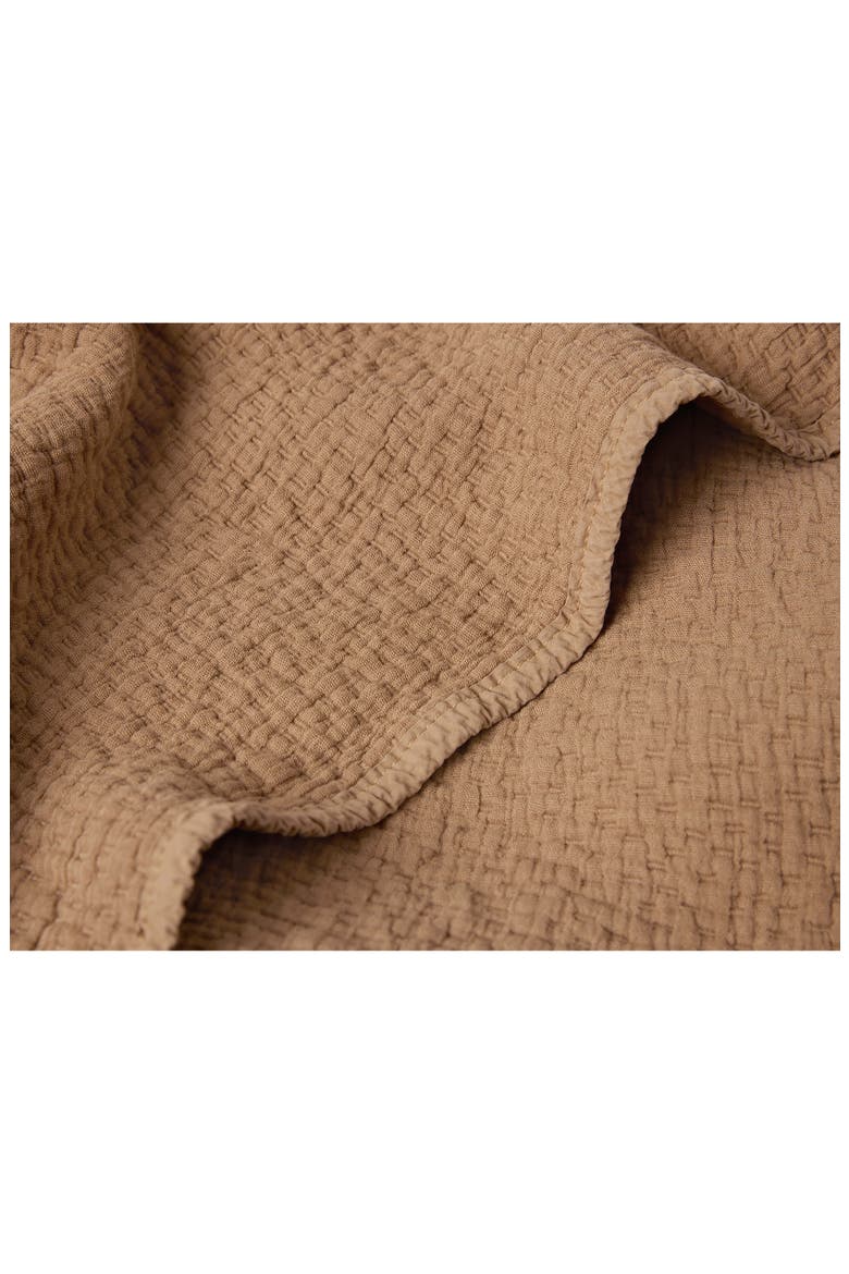 Cascade Organic Cotton Matelassé Blanket, Alternate, color, CHESTNUT