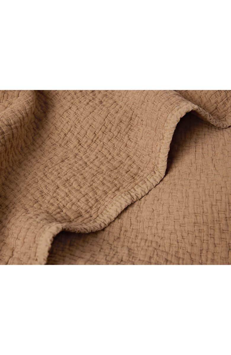 Coyuchi Cascade Organic Cotton Matelassé Blanket, Alternate, color, Chestnut