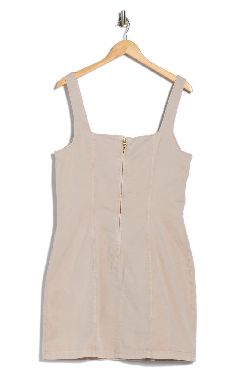 L'AGENCE Midy Button Front Stretch Cotton Tank Dress, Alternate, color, Biscuit