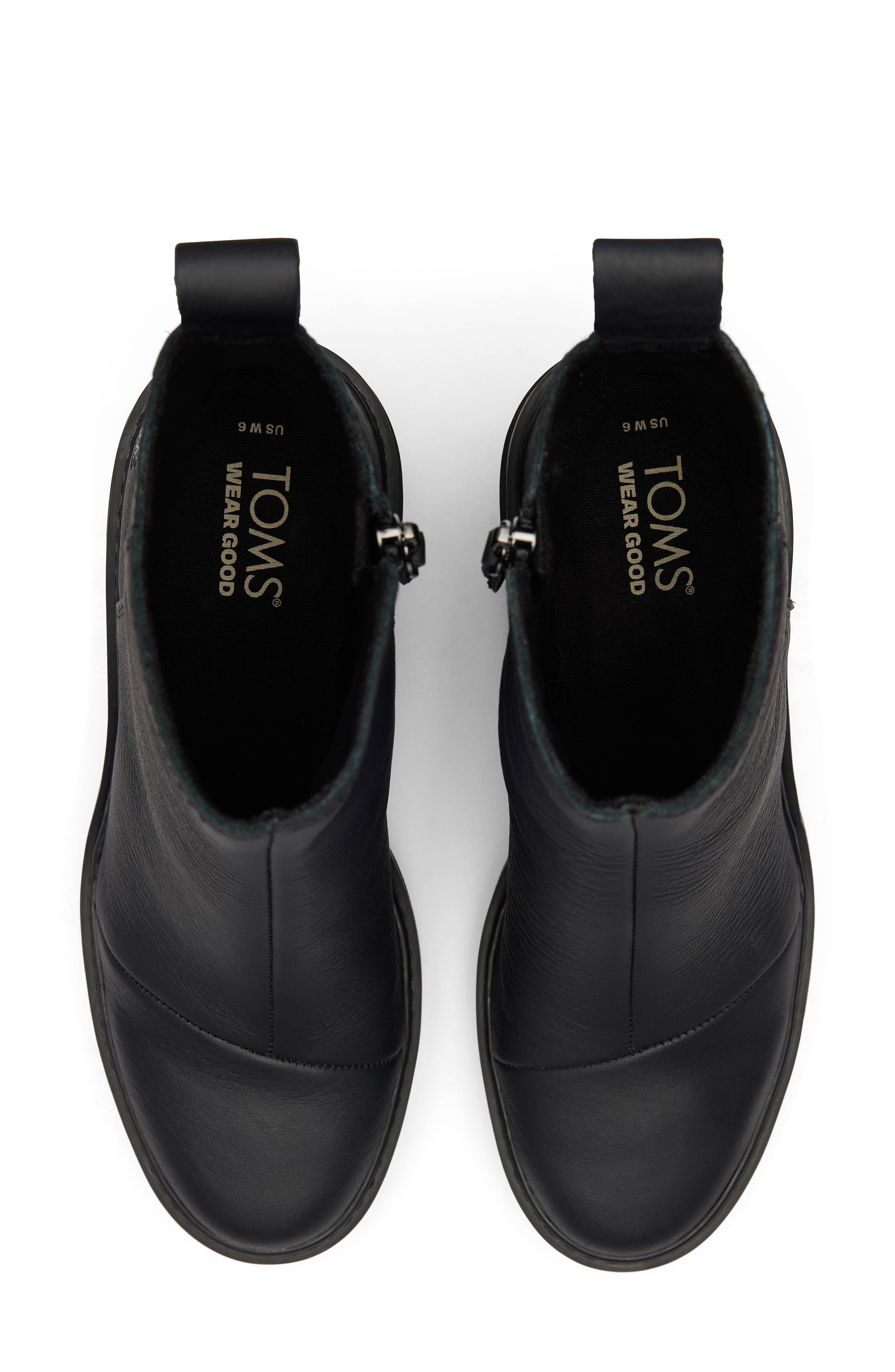 TOMS Rya Leather Bootie, Alternate, color, 