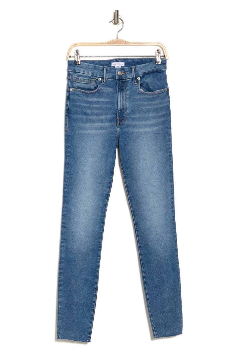 Always Fits Good Waist Raw Hem High Waist Skinny Jeans, Alternate, color, INDIGO324
