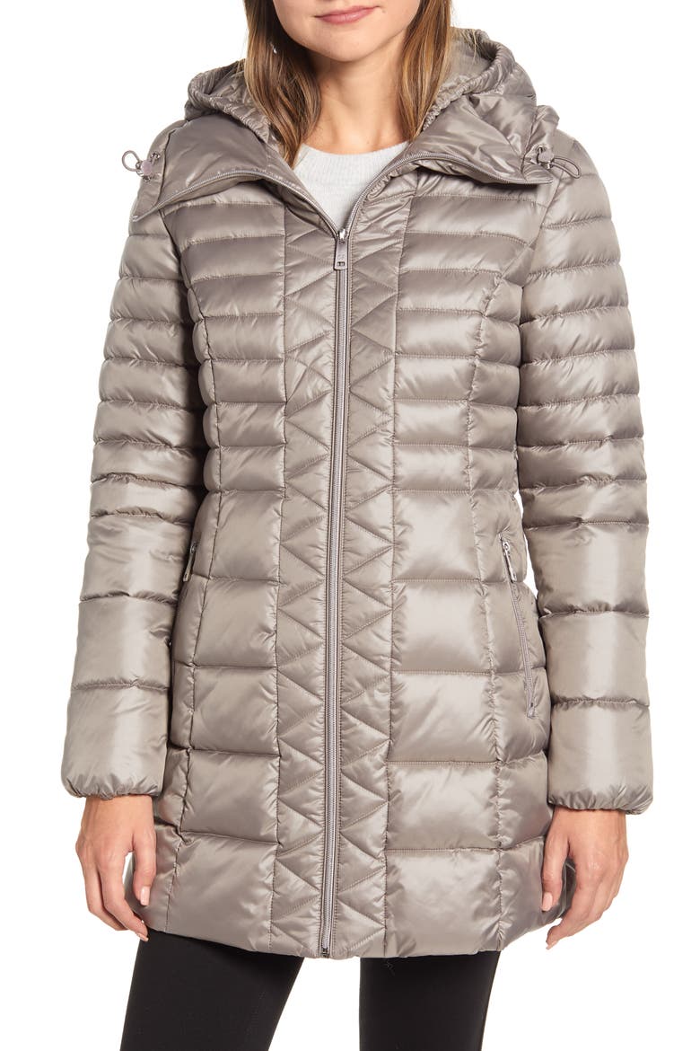 Hooded Packable Puffer Coat, Alternate, color, THISTLE