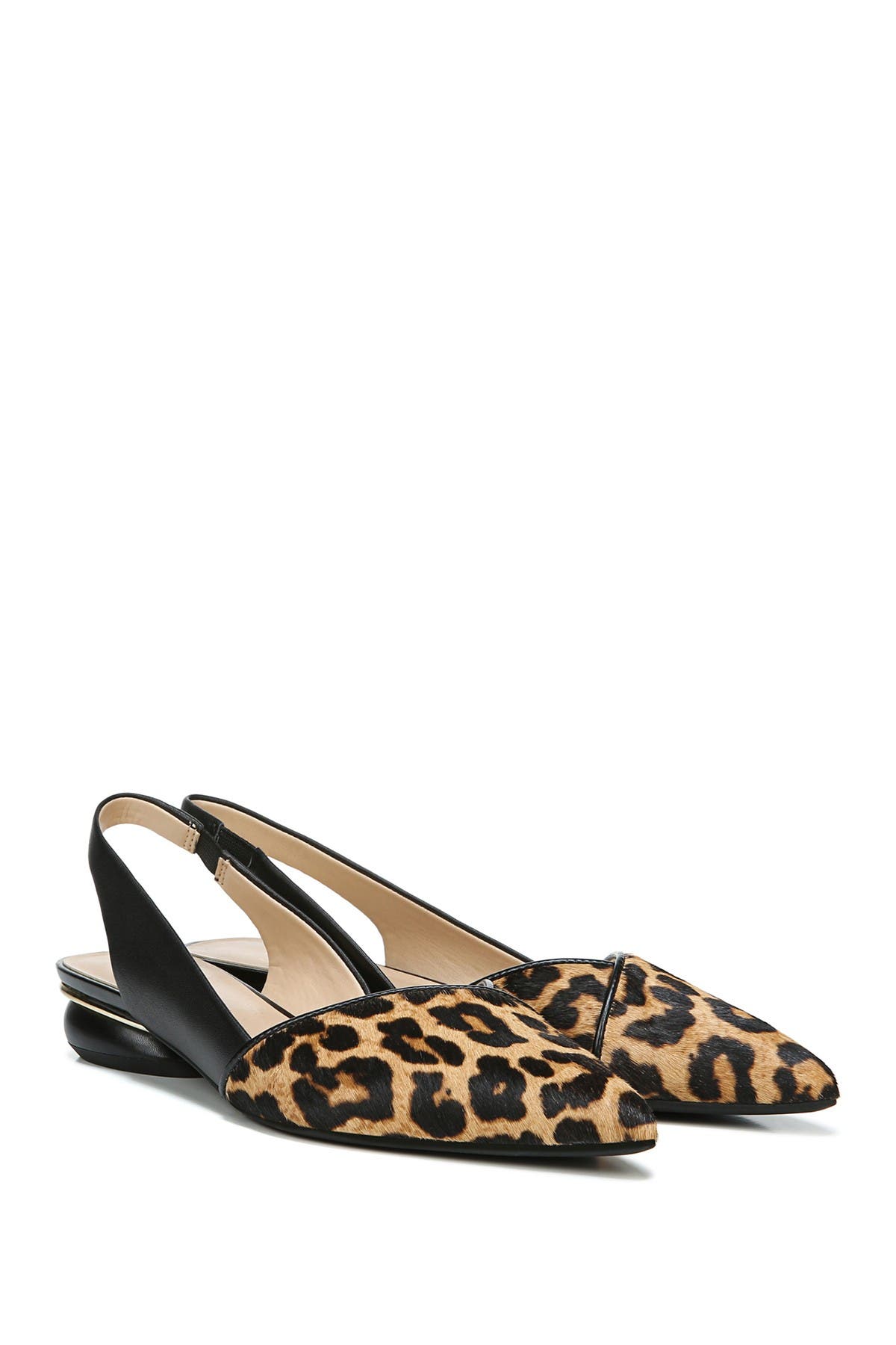 Franco Sarto Rosaline Genuine Calf Hair Leopard Print Slingback Flat, Alternate, color, 