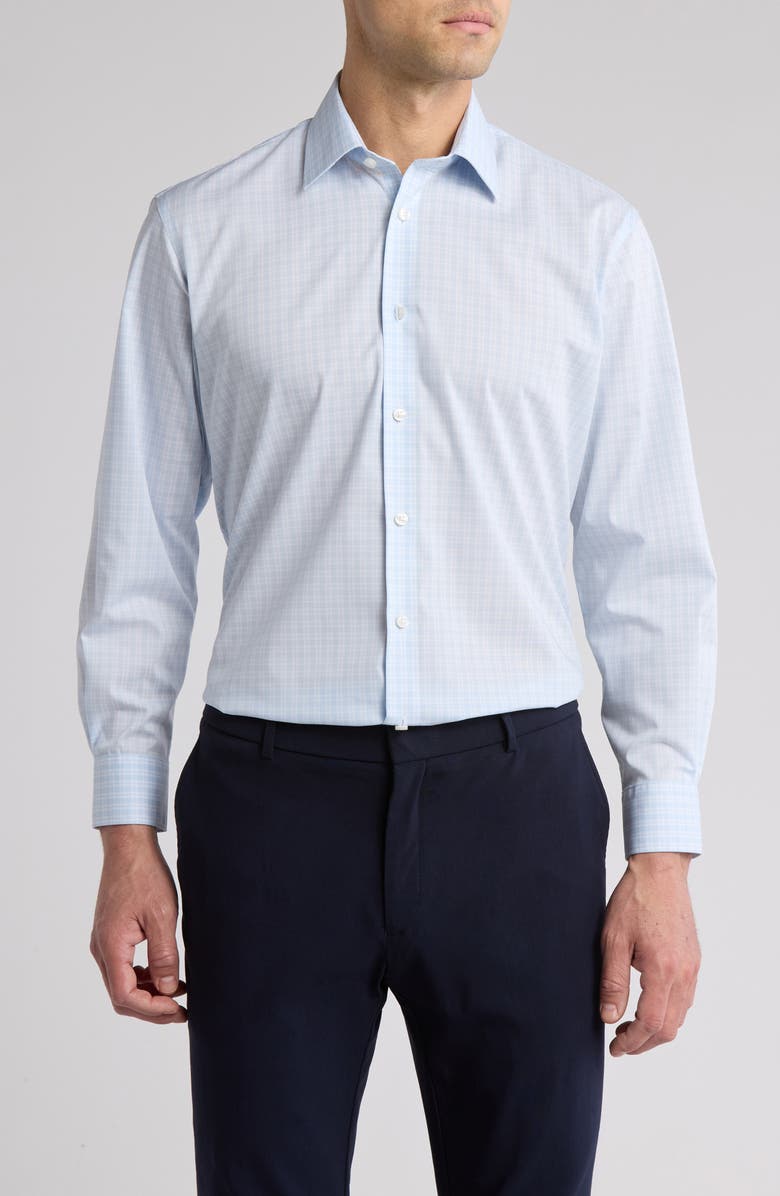 NORDSTROM RACK Check Cotton Blend Dress Shirt, Main, color,
