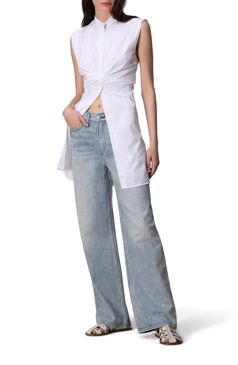 rag & bone Louisa Sleeveless Poplin Shirtdress, Alternate, color, White