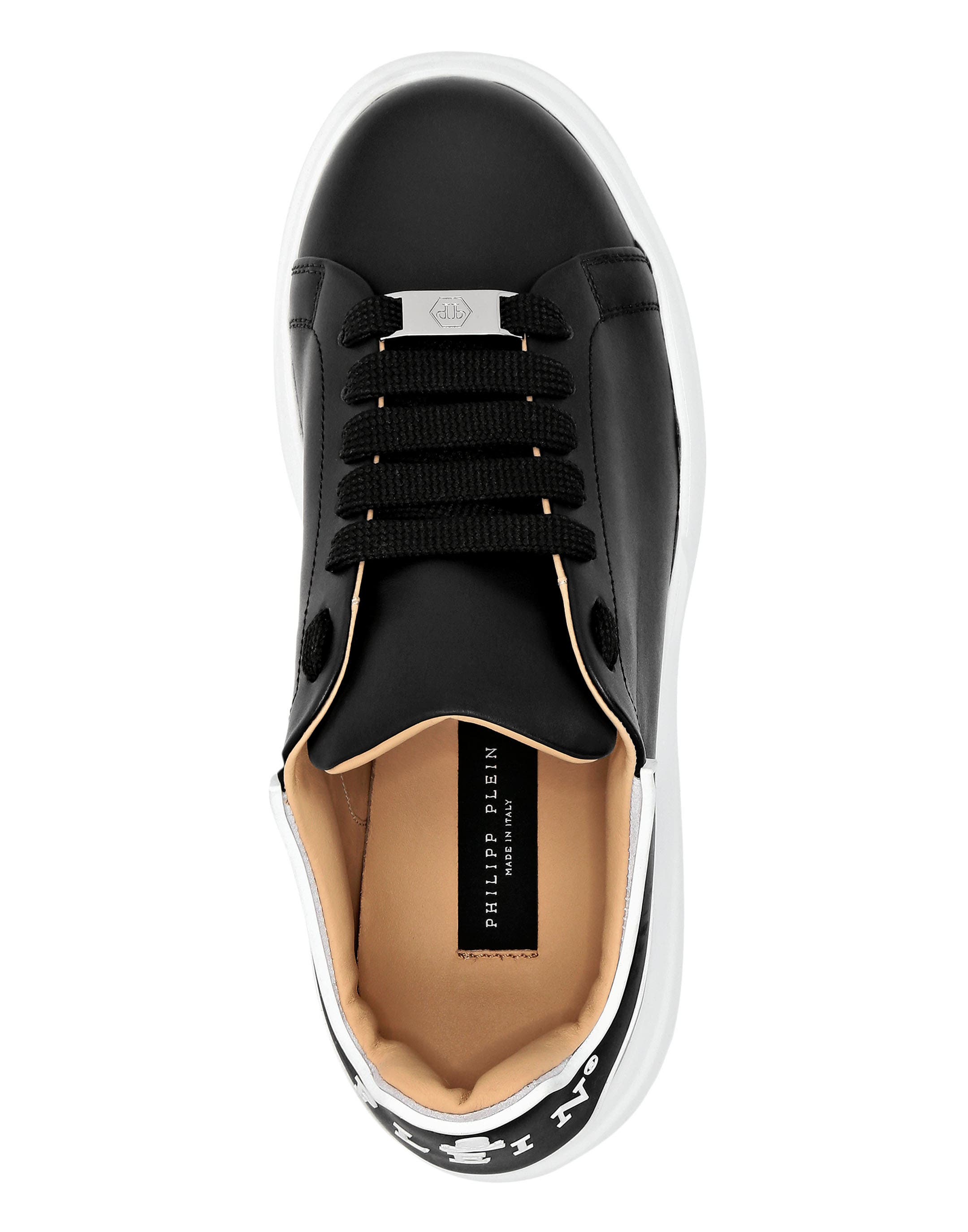 Leather Low-Top Sneakers Megastar Unisex, Alternate, color, black