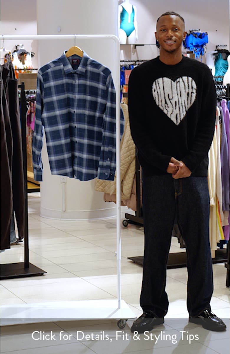 Barker Shadow Check Performance Flannel Button-Up Shirt, sales video thumbnail