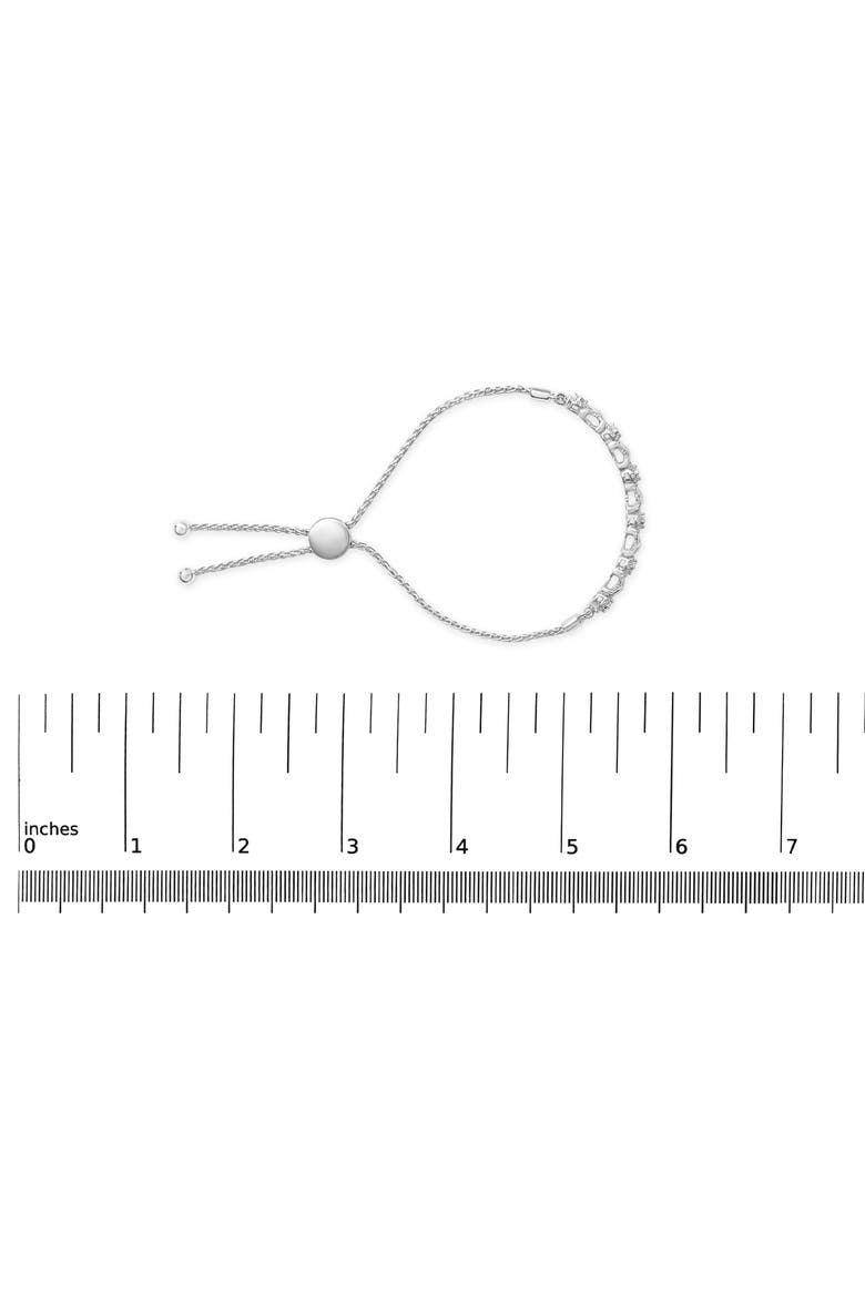 Silver 1/6 Cttw Diamond X and O Bolo Bracelet, Alternate, color, White
