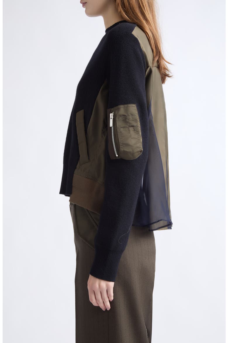 Mixed Media Sweater (Nordstrom Exclusive), Alternate, color, DARK KHAKI