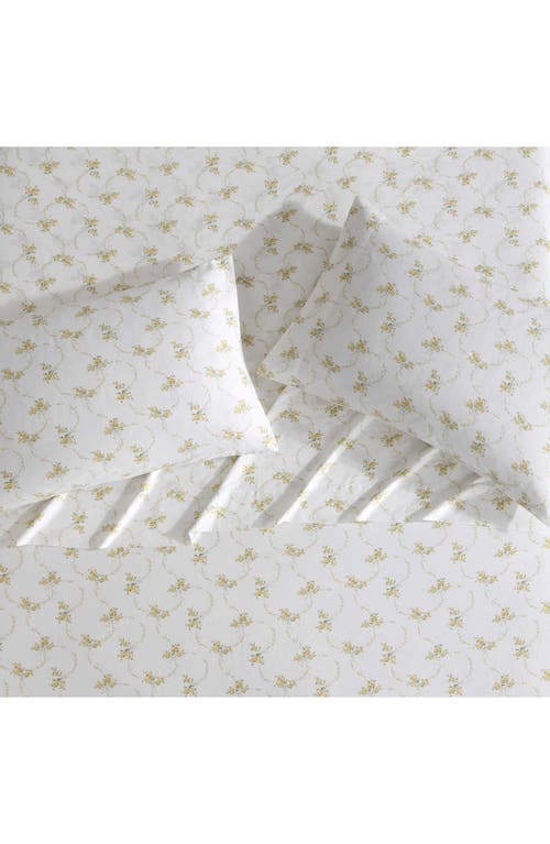 Laura Ashley Petite Rose Cotton Sheet Set In Gold