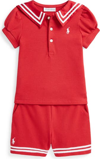 Mesh Sailor Polo & Shorts Set