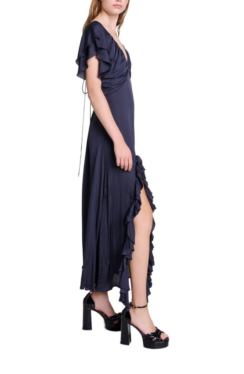 maje Open-back maxi dress, Alternate, color, 