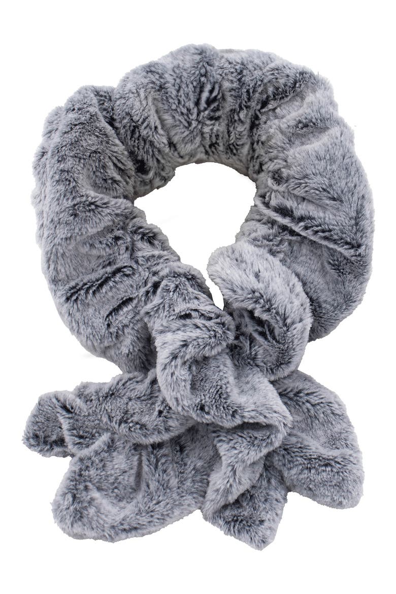 Faux Fur Ruffle Scarf, Main, color, BLACK FROST