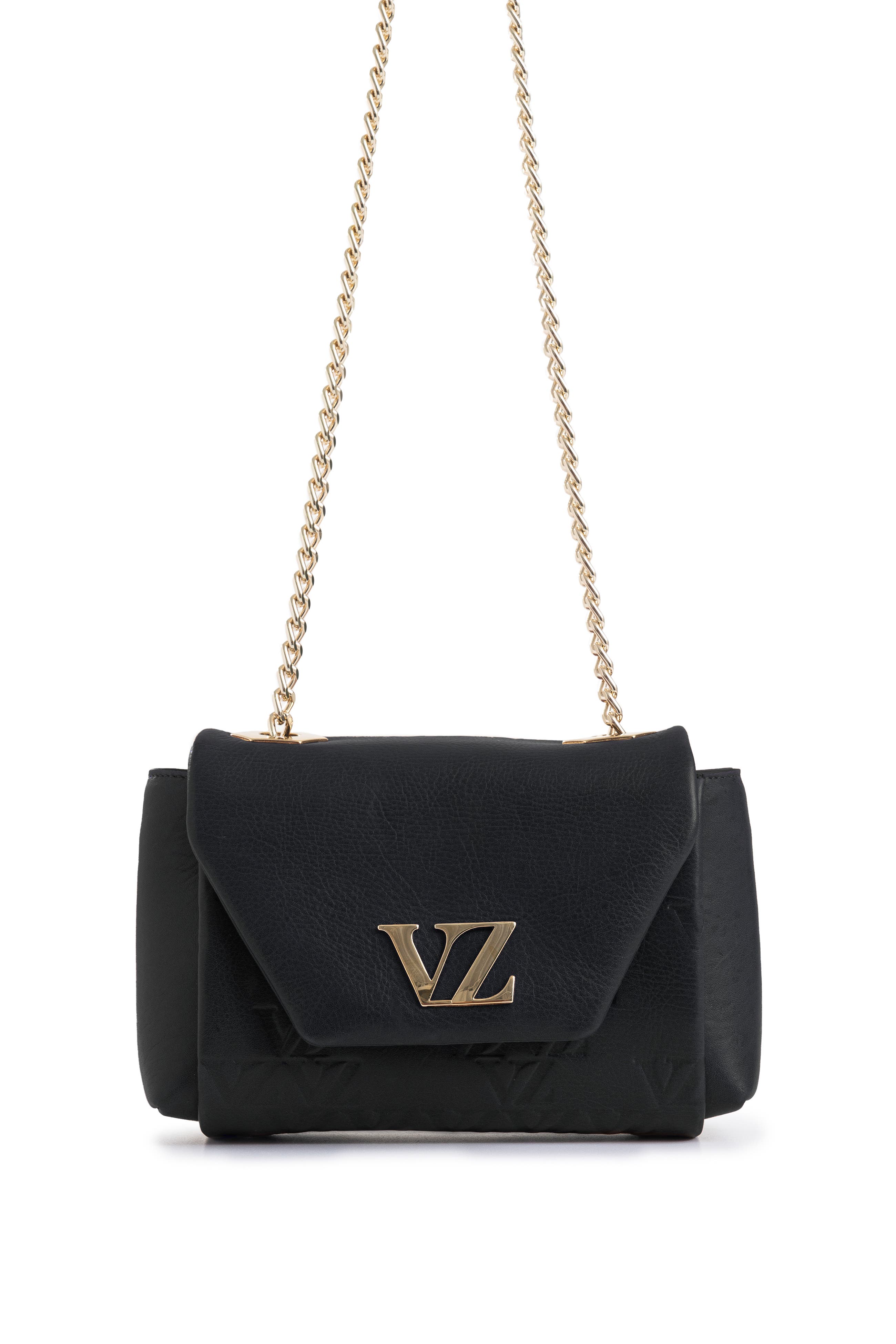 Velez Mini Lili Hands-Free Leather Bag with Metallic Chain, Main, color, Black