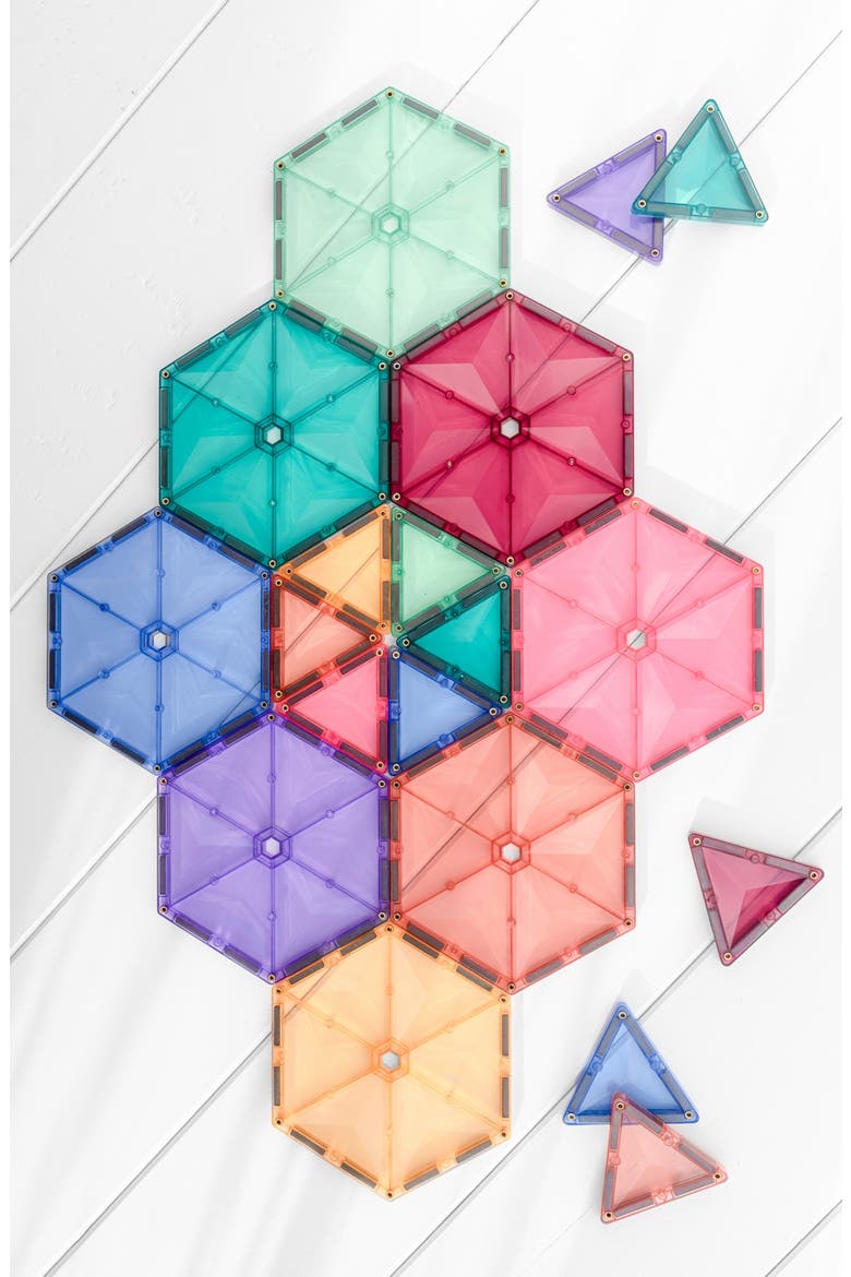 Kids' Pastel Magnetic Tiles 40-Piece Geometry Pack, Alternate, color, PASTEL