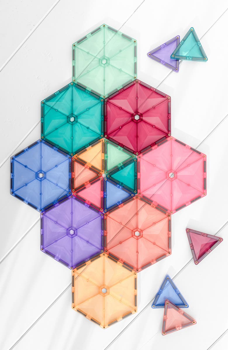 CONNETIX Kids' Pastel Magnetic Tiles 40-Piece Geometry Pack, Alternate, color, Pastel