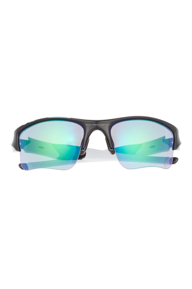 63mm Wrap Half Frame Sunglasses, Main, color, BLACK