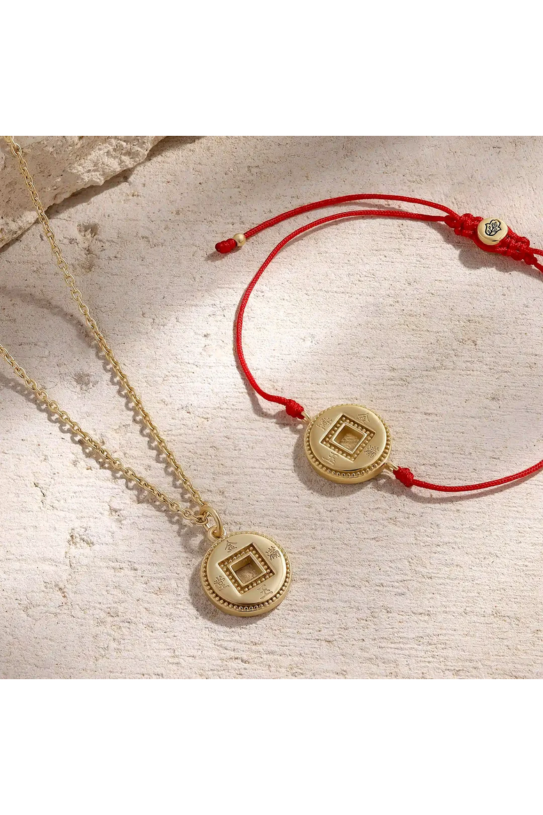 Gold Plated Lucky Coin Women's Pendant Necklace - Radiant Fortune, Alternate, color, Gold