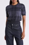 rag & bone Ren Jacquard Plaid Short Sleeve Sweater
