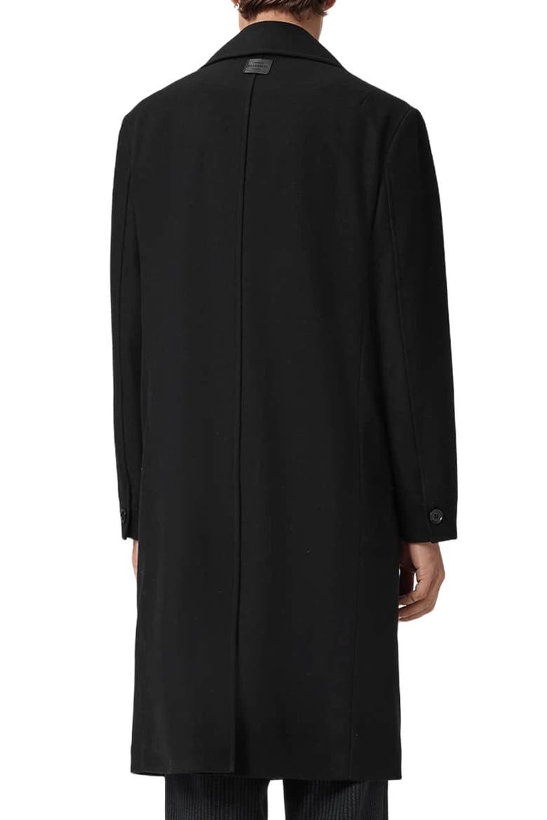 Curran Double Breasted Wool Blend Topcoat, Alternate, color, BLACK
