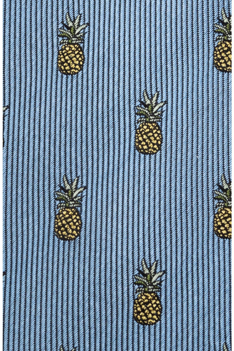 Pineapple Silk Tie, Alternate, color, BLUE