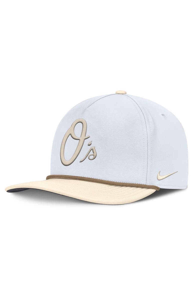 Nike Men's Nike White/Cream Baltimore Orioles Pro Performance Snapback Hat, Main, color, White