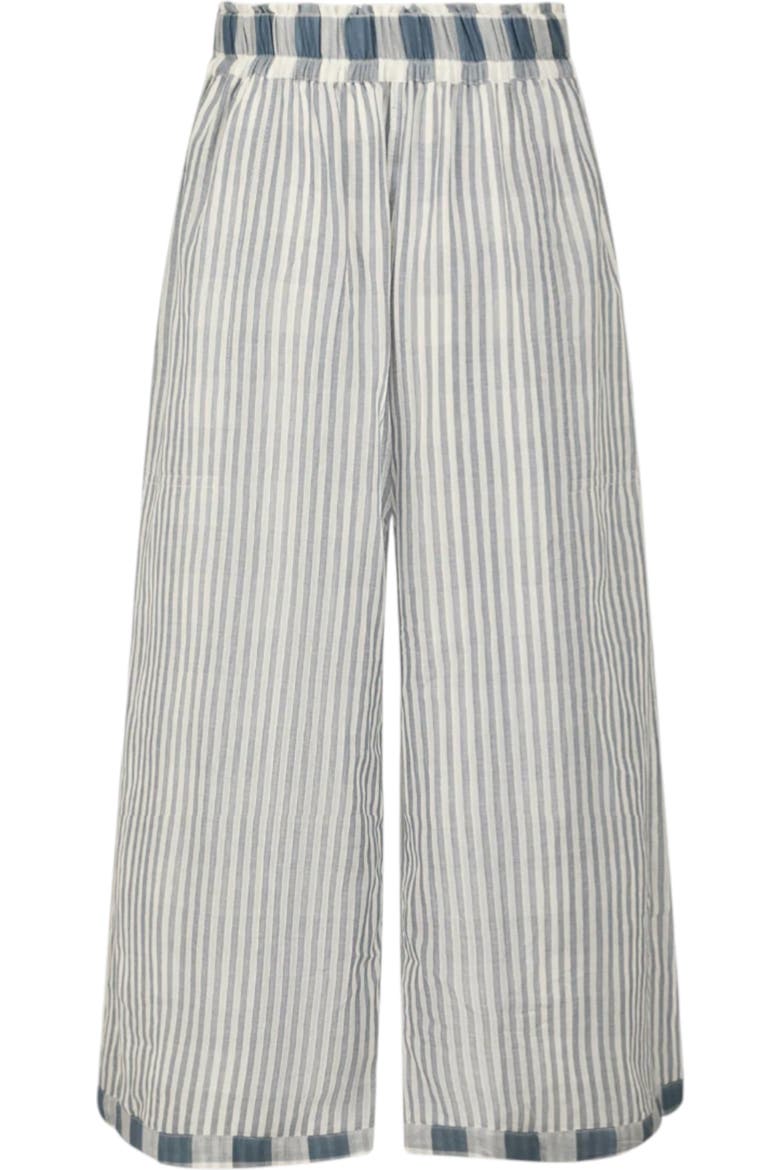 Organic Cotton Marine Check Print Reversible Crop Trousers, Alternate, color, Blue