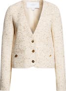 Giambattista Valli V-Neck Tweed Crop Jacket