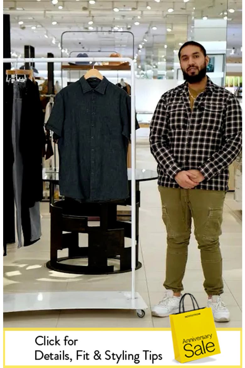 Palm Beach Sports Fit Short Sleeve Linen Button-Up Shirt video