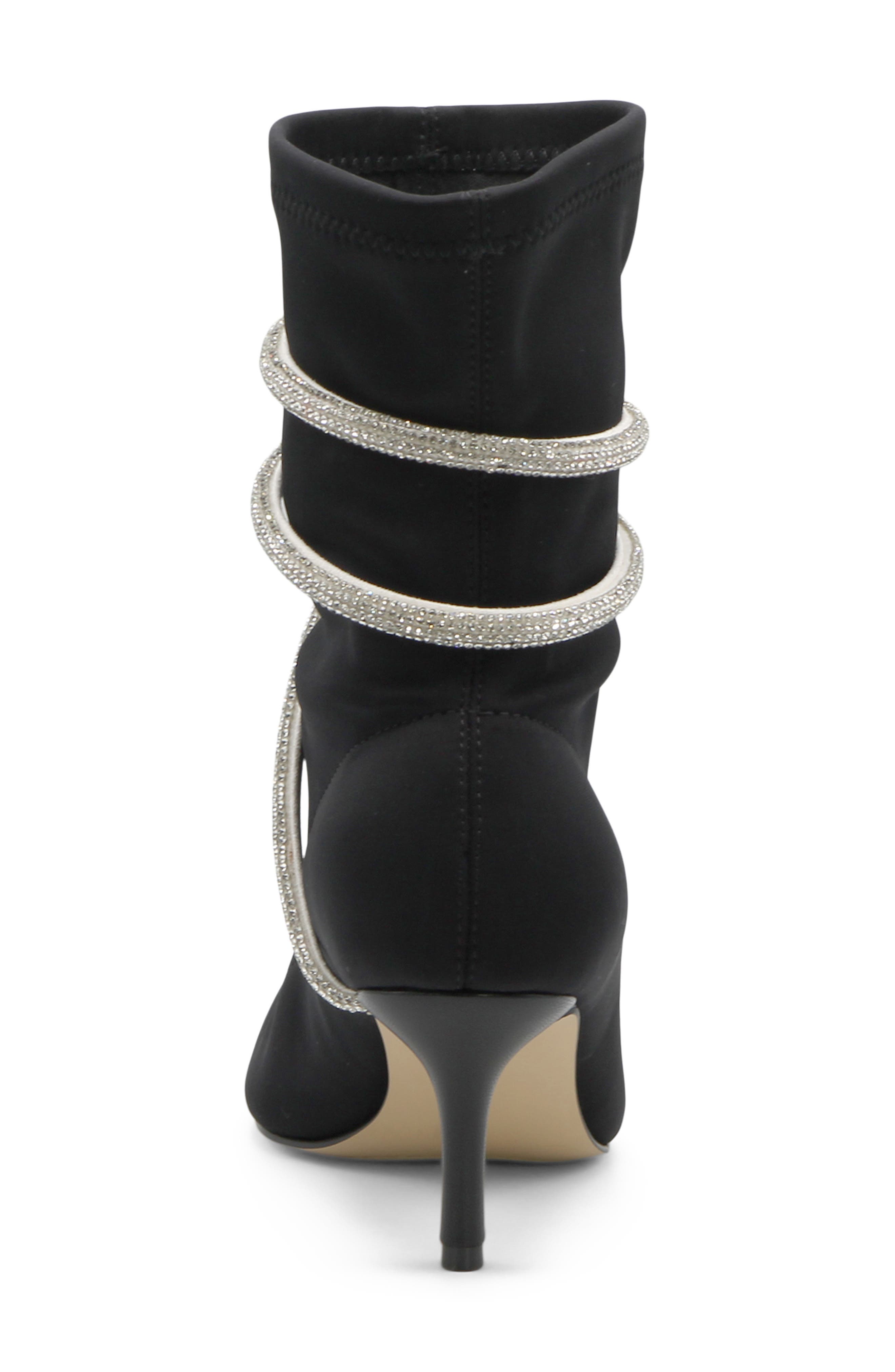 Charles by Charles David Ajay Pointed Toe Bootie, Alternate, color, Black-Strap Fab