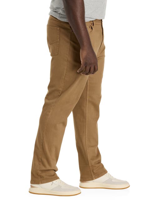 True Nation By Dxl Athletic-fit 5-pocket Everyday Stretch Twill Pants In Homestead Brown