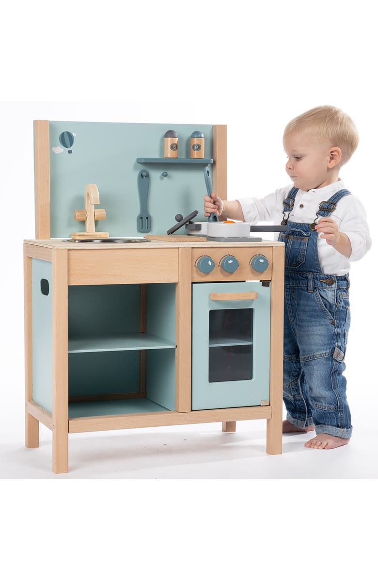 Label Label Wooden Kitchen Play Set Green, Ages 3+, Alternate, color, Multicolored