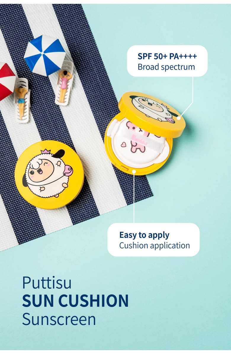 Puttisu SUN CUSHION Sunscreen and REFILL Set, Alternate, color, White